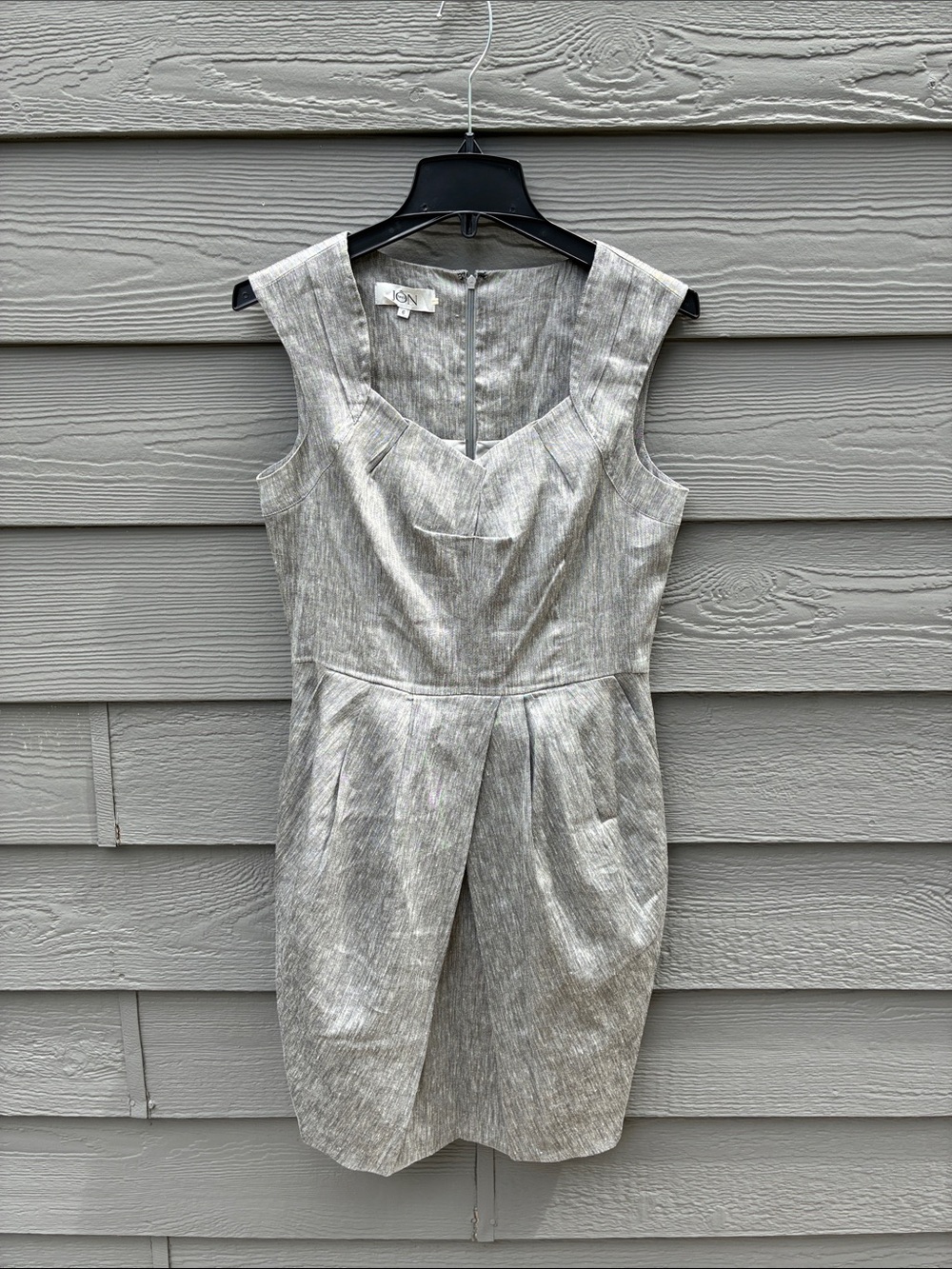 Teri Jon Silver-Tone Textured Midi Dress